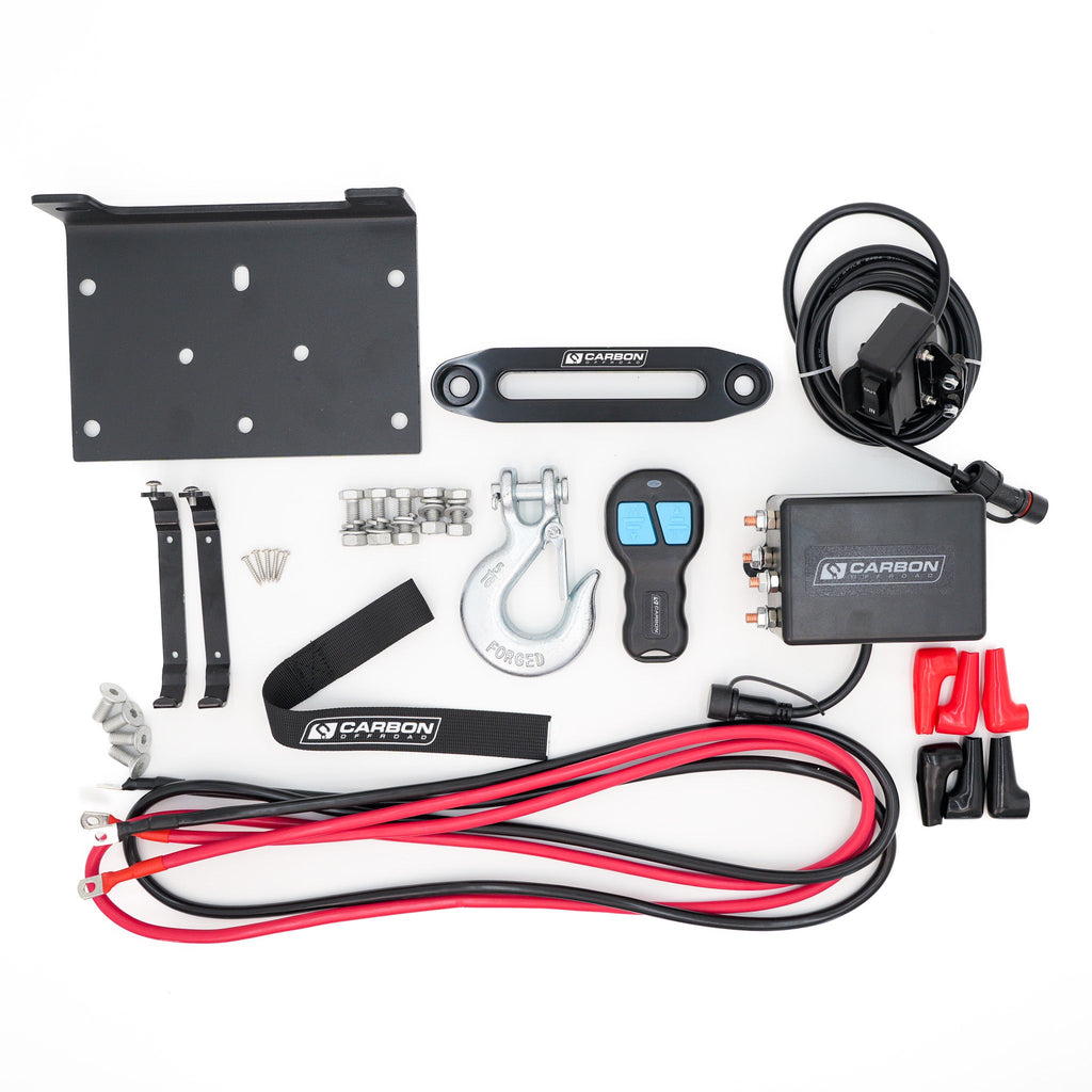 Carbon Offroad 6000lb ATV - Small 4X4 Winch 24V