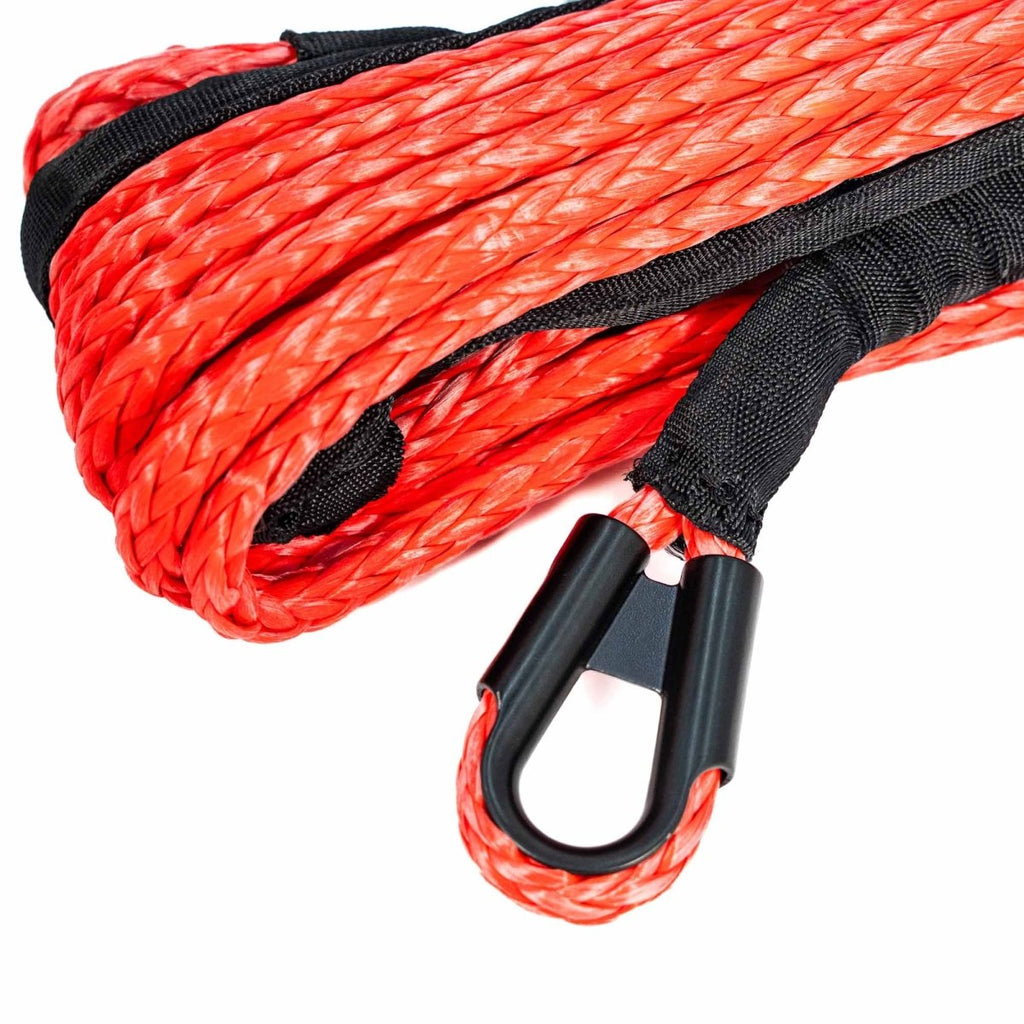 Carbon Offroad 24m x 11mm Standard Winch Rope Kit - Red