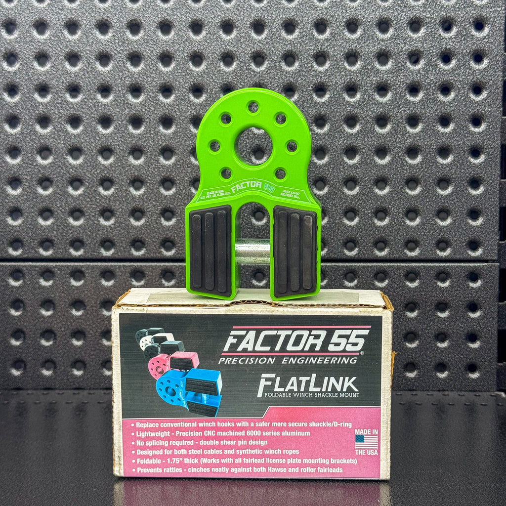 Factor 55 Flatlink Winch Shackle Mount - Green