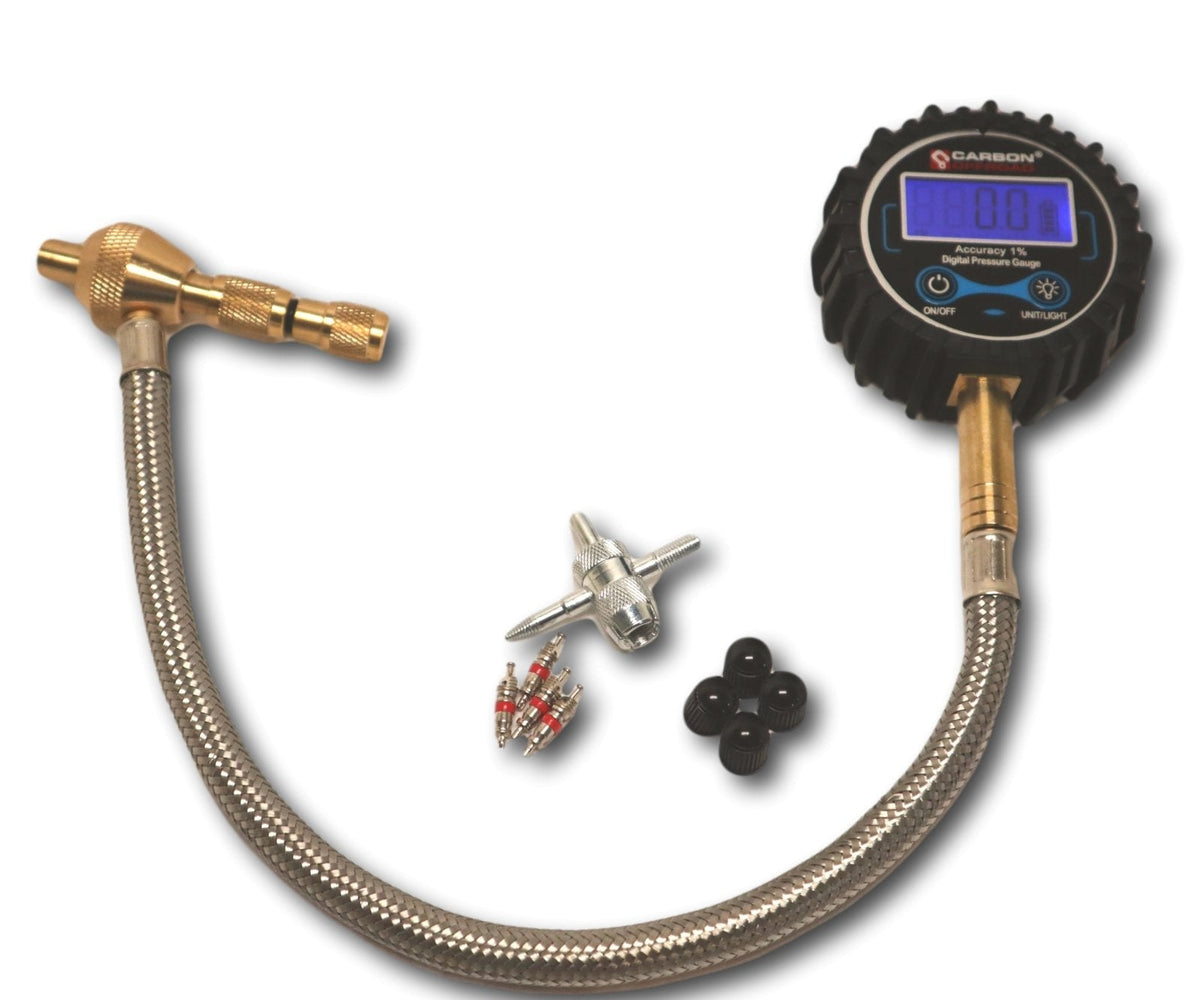 Carbon Offroad Speedy Tyre Deflator - Pressure Gauge Analogue or Digital